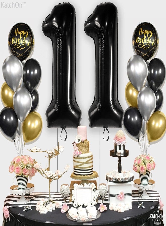 KatchOn, Black Number 11 balloon - Giant, 40 Inch | 11 Black Balloons for 11th Birthday Decorations for Boys | Black 11 Balloons Number Birthday Decorations | Black Number 11 Balloons for Birthdays - Image 4